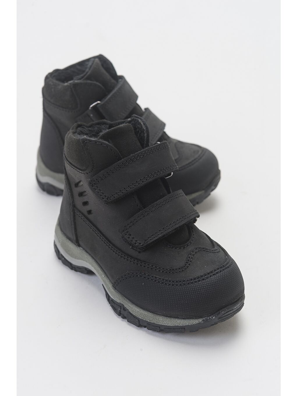 Erkek Çocuk Siyah Hakiki Deri Anatomik Günlük Bot-2