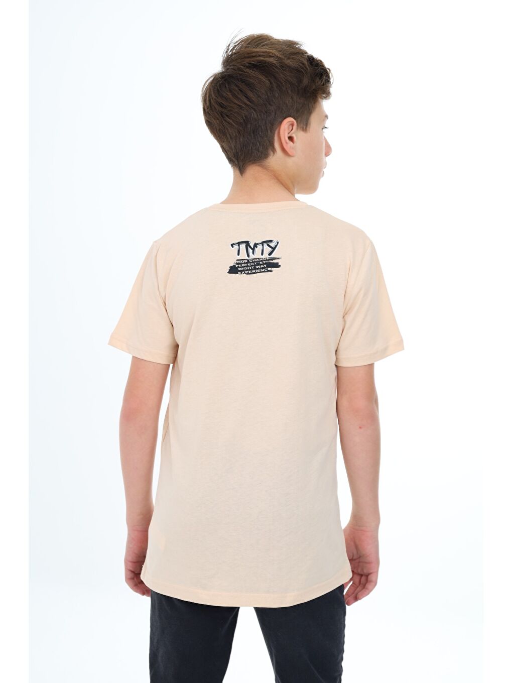 Bej Erkek Çocuk Baskılı Tişört-2