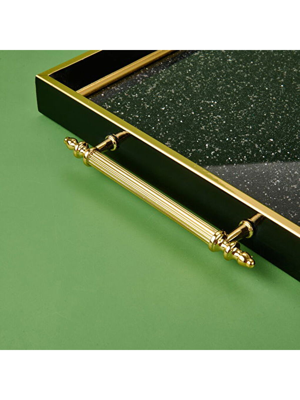 Kitchen Simli Akrilik Tepsi - Siyah / Sarı - 43 cm-1