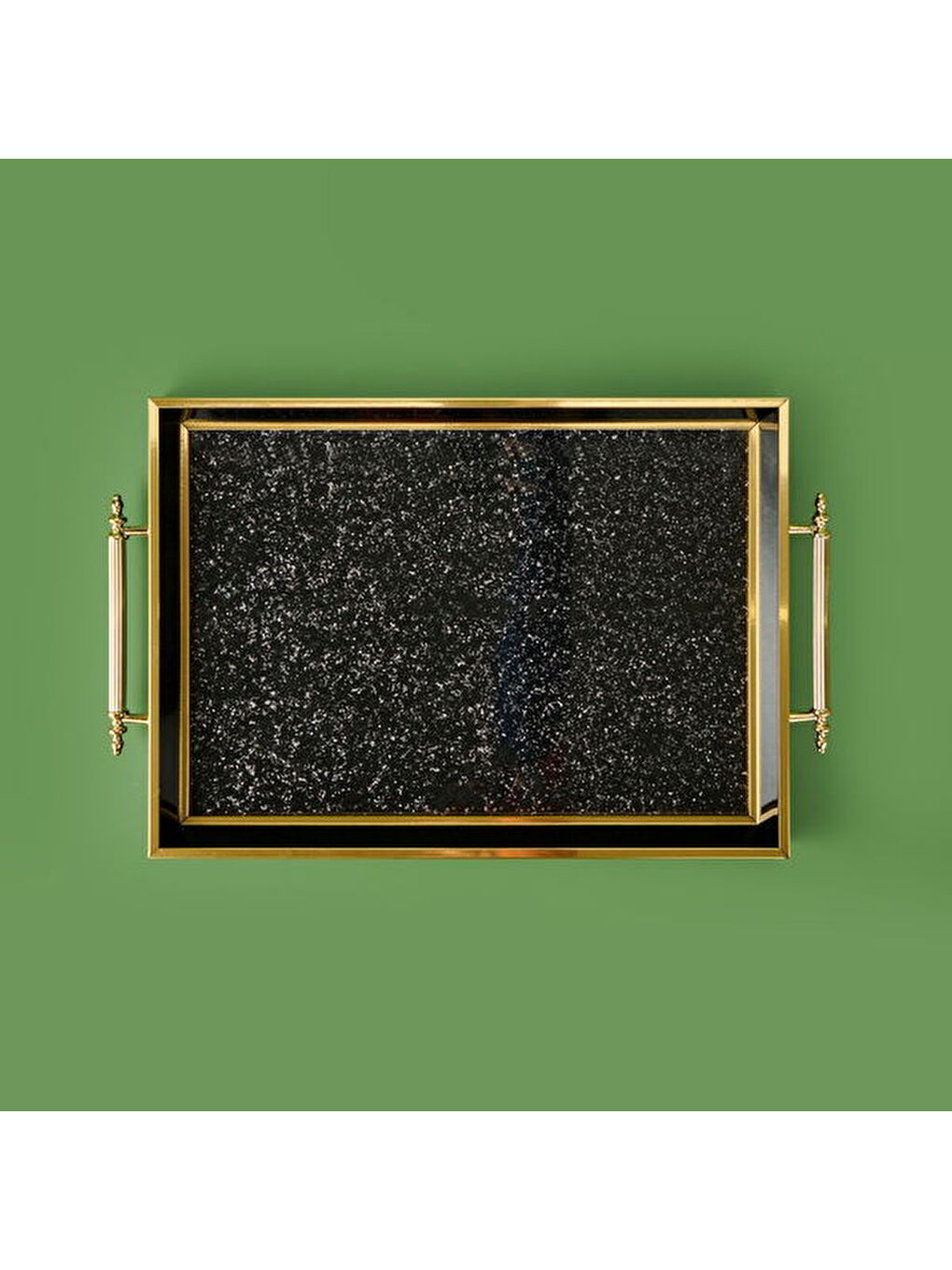 Kitchen Simli Akrilik Tepsi - Siyah / Sarı - 43 cm-2