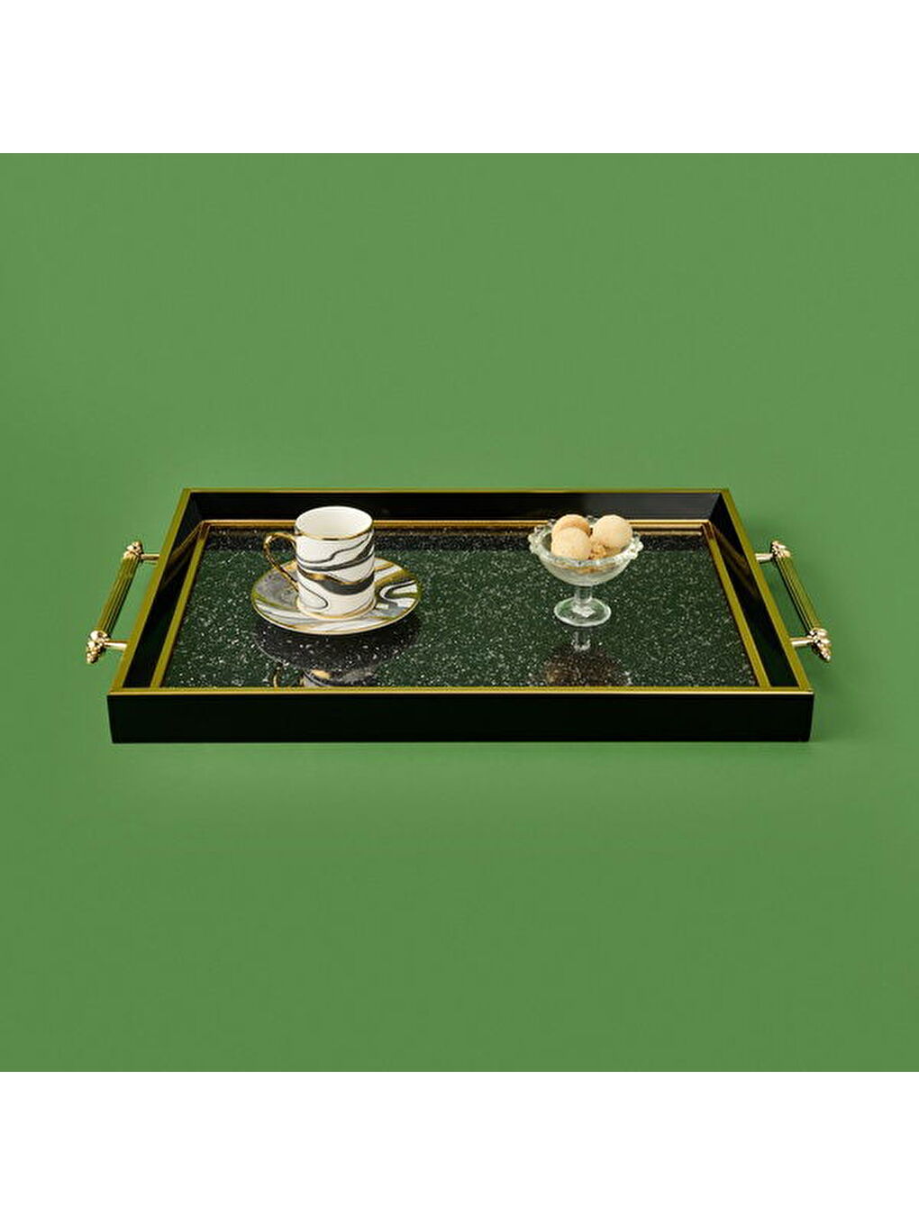 Kitchen Simli Akrilik Tepsi - Siyah / Sarı - 43 cm-3