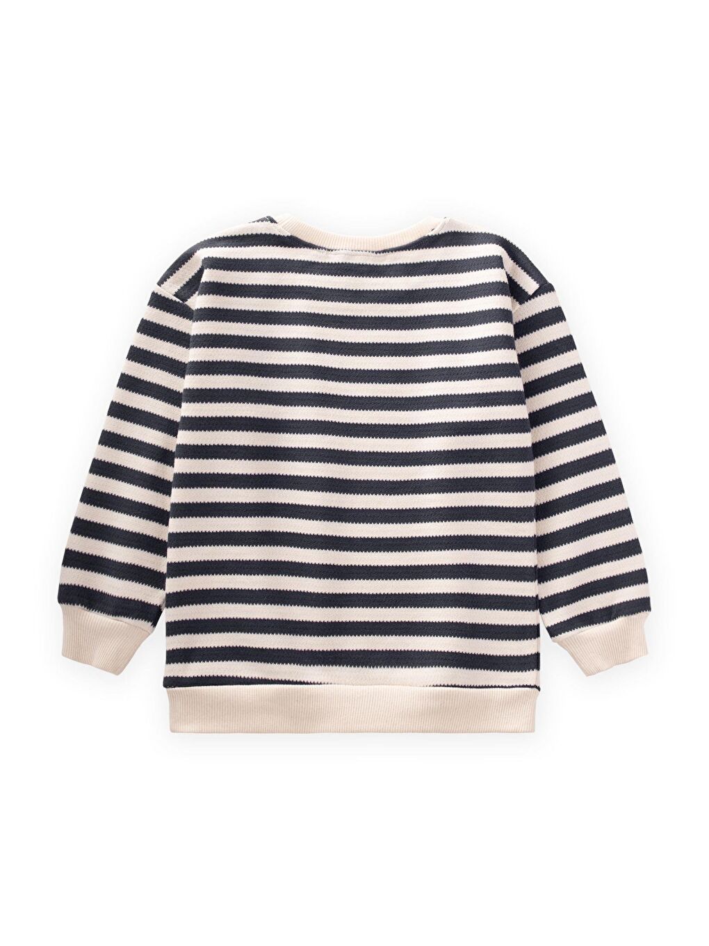 Çizgili Triko Sweatshirt 2-10 Yaş Antrasit-1