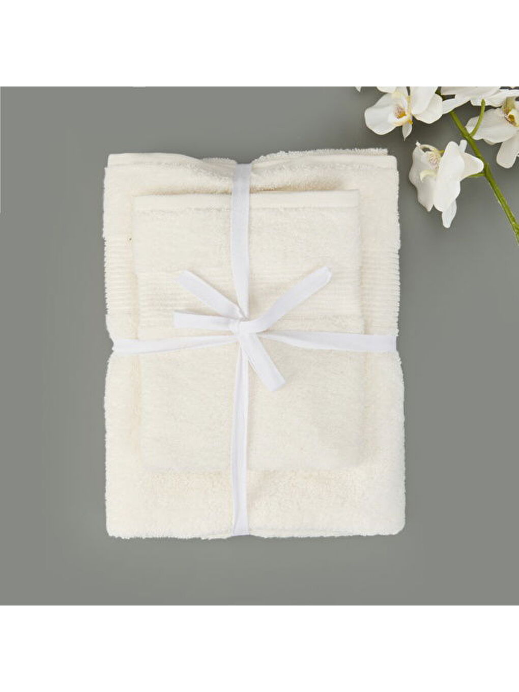 Evidea Soft Ella 2'li Hamam Seti - Beyaz - 50x70 cm + 70x140 cm