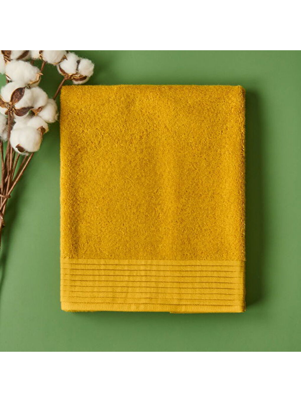 Kahverengi Soft Premium Yüz Havlusu - Hardal - 50x90 cm