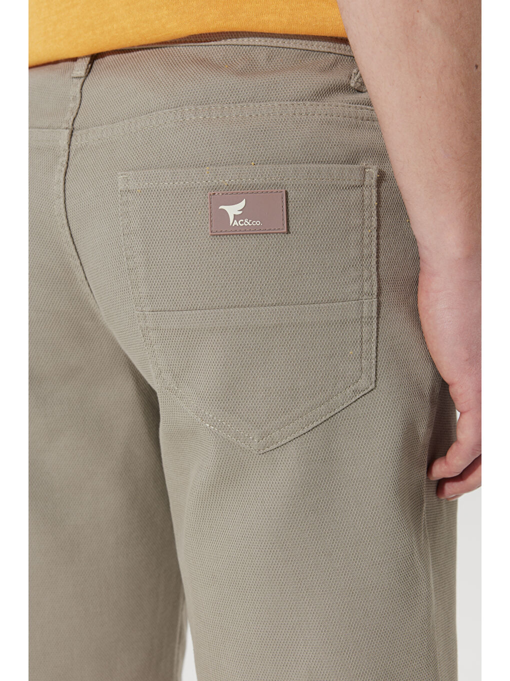 Erkek Haki Slim Fit Dar Kesim 5 Cep Armürlü Şort-6