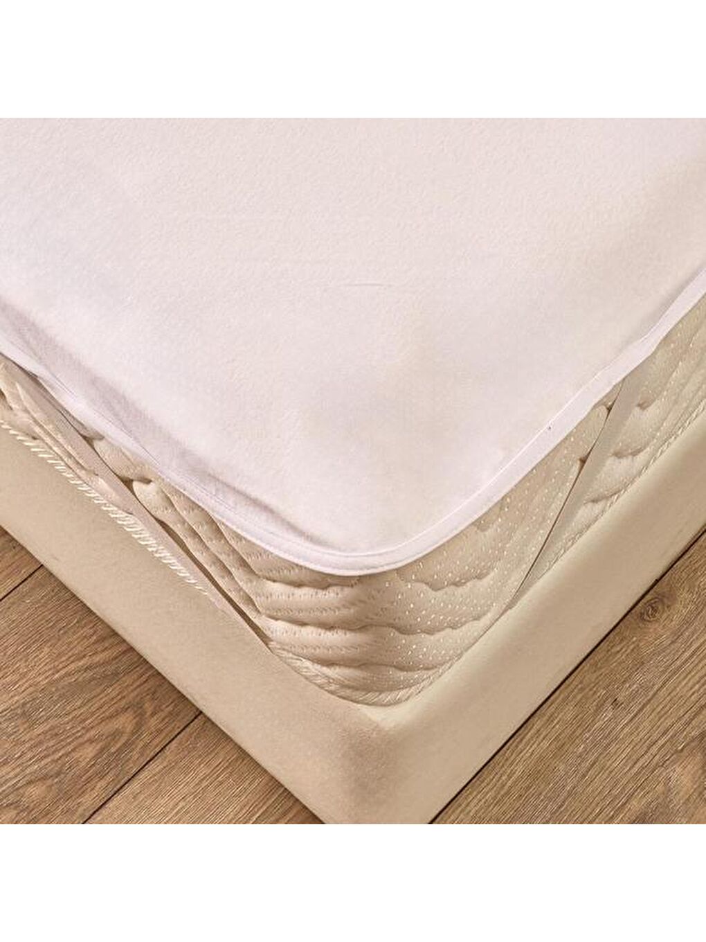 Soft Breeze Pes Tek Kişilik Sıvı Geçirmez Lastikli Alez - Beyaz - 120x200 cm-2