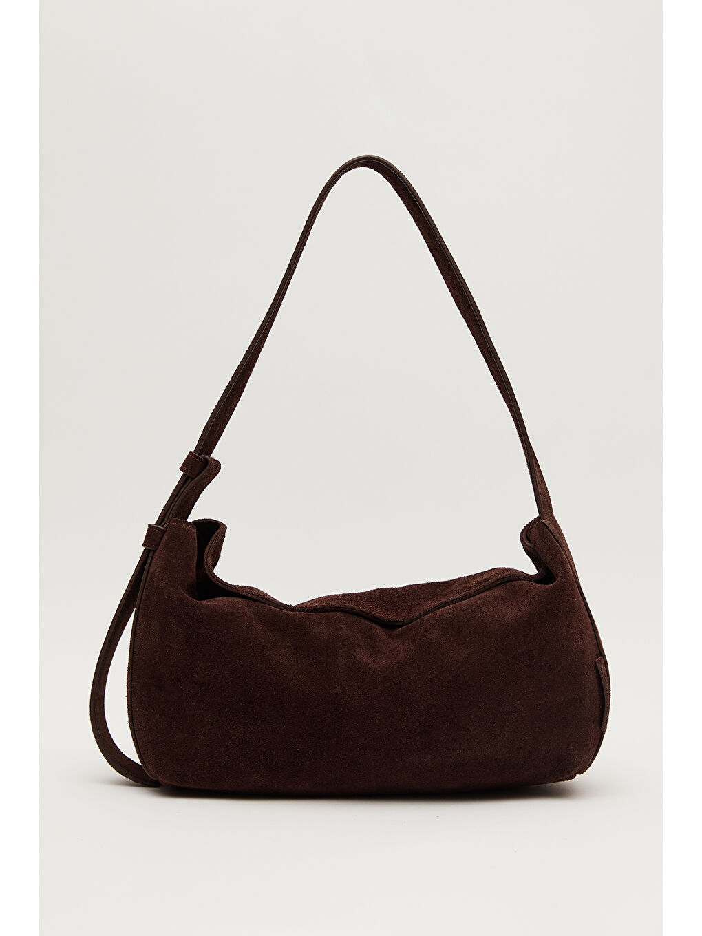 Kahverengi Ari Süet Omuz Çantası Acı Kahve-3