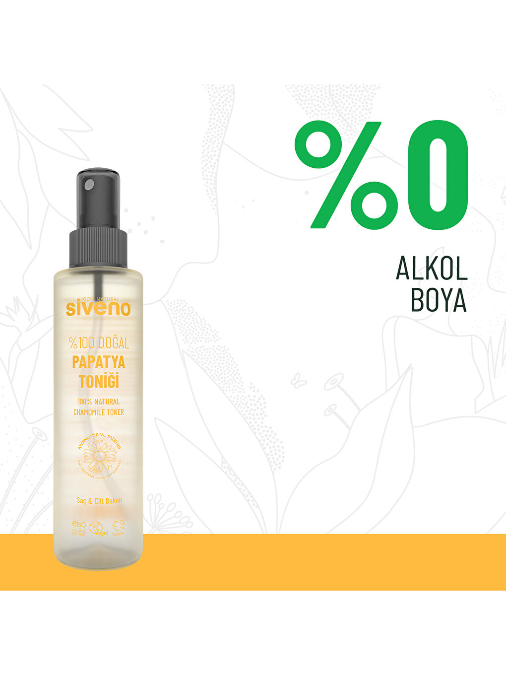 %100 Doğal Papatya Suyu Aydınaltma Etkili Arındırıcı Rahatlatıcı Saç ve Cilt Toniği 150 ml-2