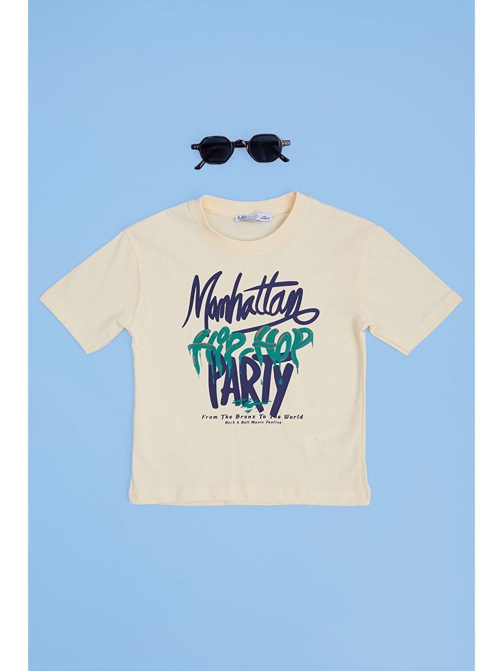 Sarı Hip Hop Party Baskılı Erkek Çocuk Tişört