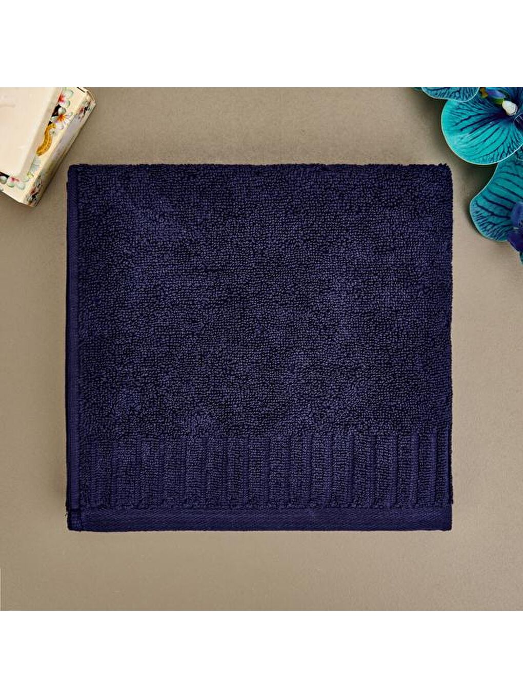 Soft Patte Yüz Havlusu - Lacivert - 50x90 cm