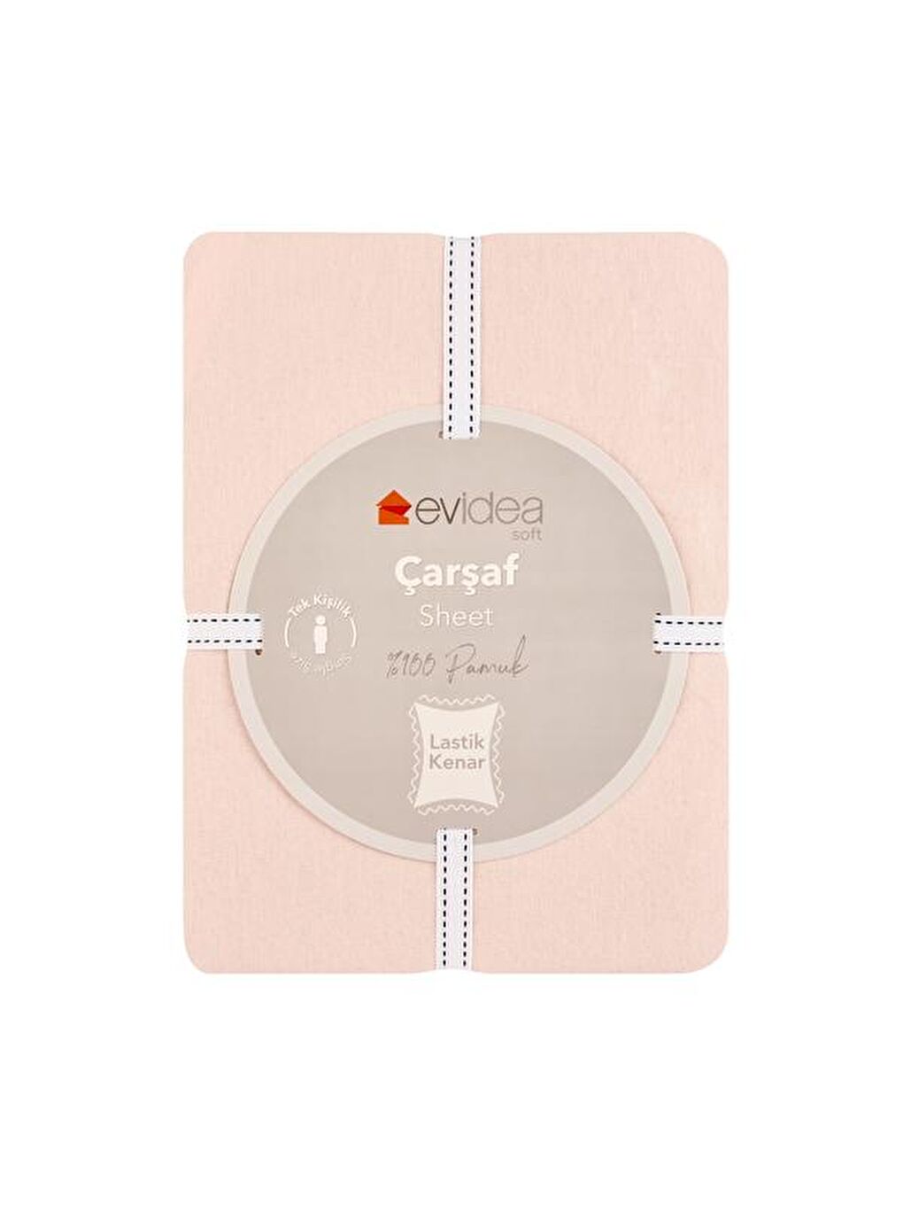 Pembe Soft Tek Kişilik Lastikli Çarşaf - Pudra - 120x200 cm-2