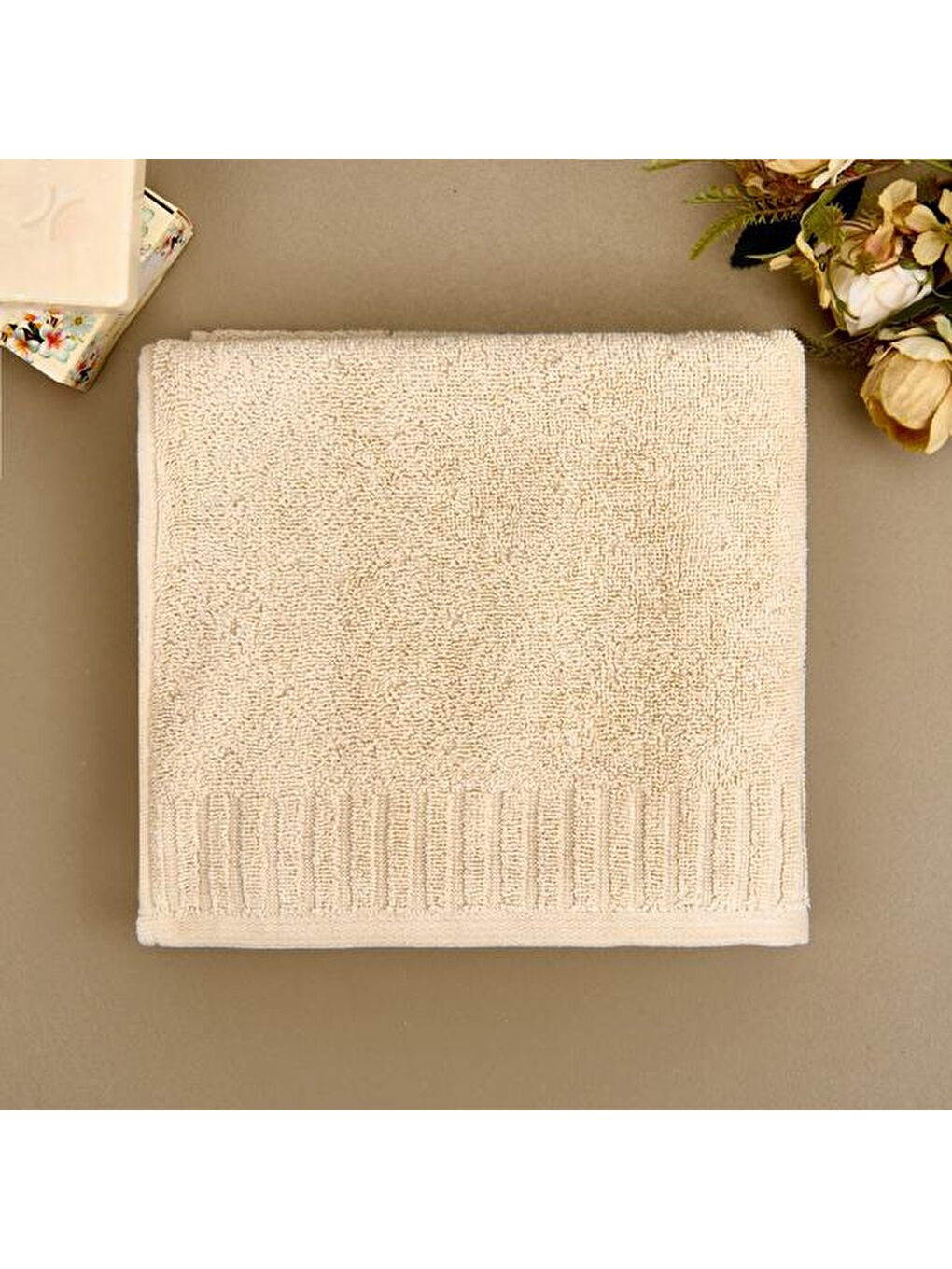 Ekru Soft Patte Yüz Havlusu - Krem - 50x90 cm