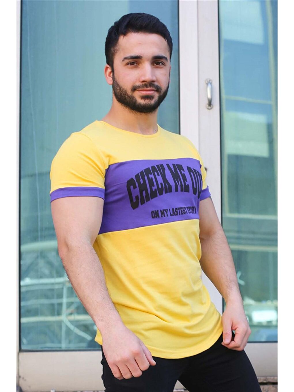 Madmext Sari Baskı Detaylı Sarı Tişört 3013
