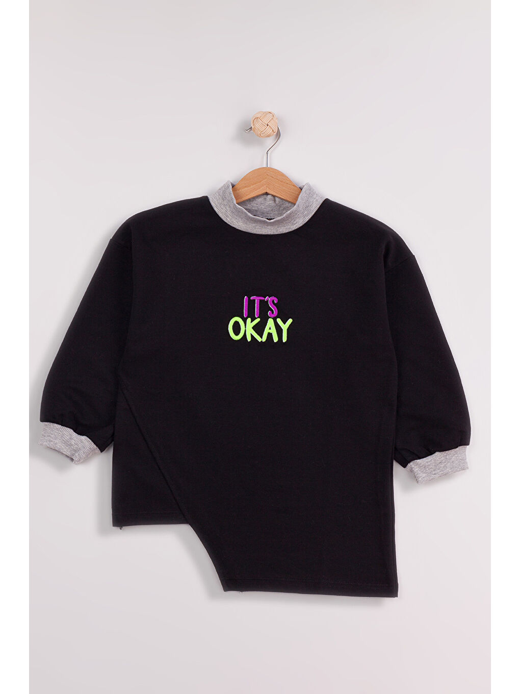 MİSSTUFFY Siyah Kız Çocuk 2'li Paket Basic Sweatshirt - 2