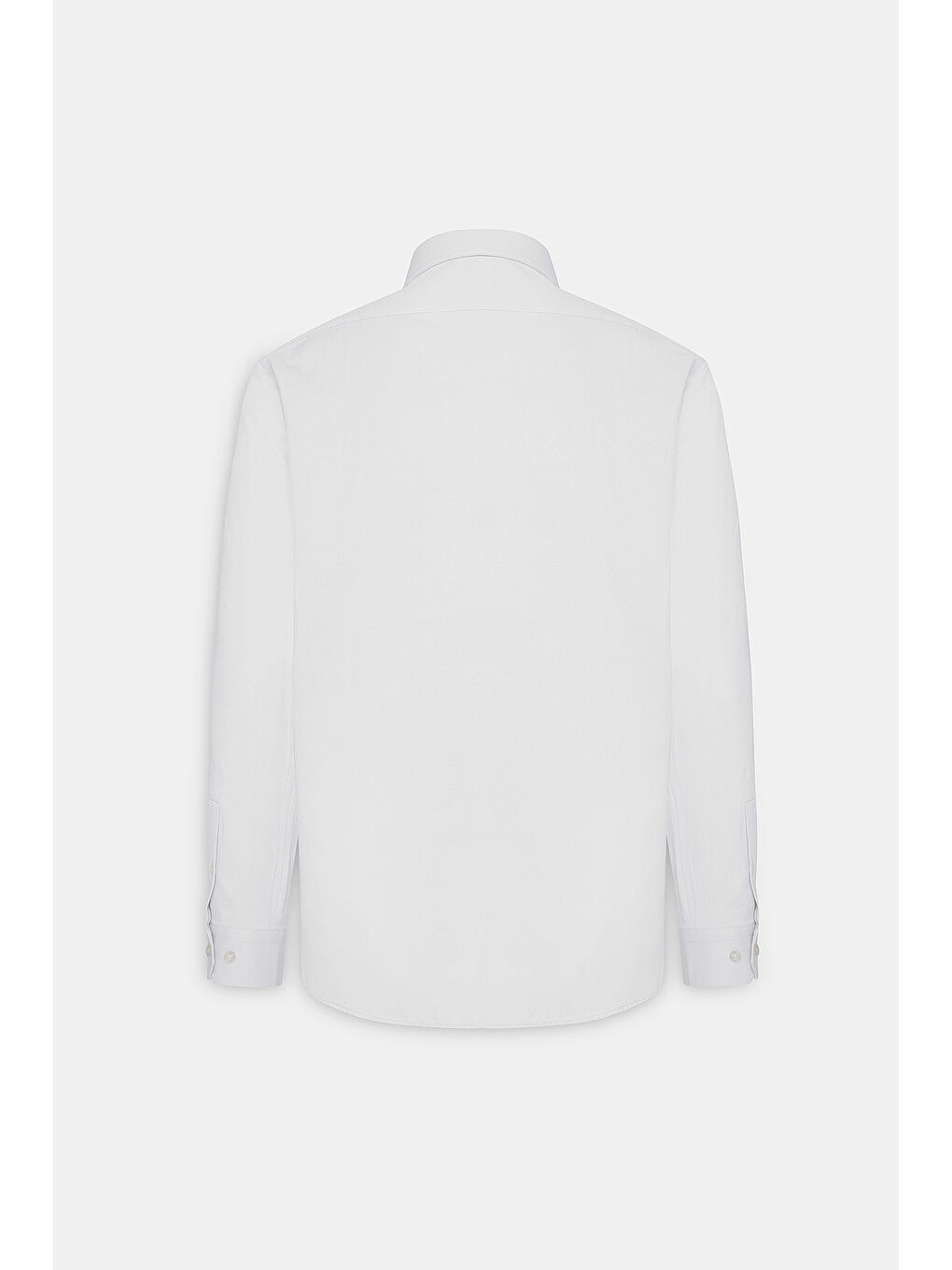 Erkek Beyaz Kolay Ütülenebilir Pamuklu Slim Fit Dar Kesim Düğmeli Yaka Oxford Armürlü Basic Gömlek-3