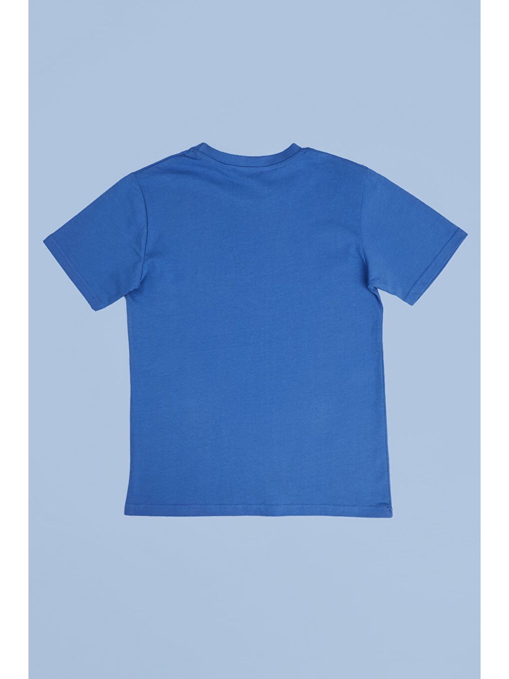 Mavi %100 Pamuk New York Yazı Baskılı Erkek Çocuk Tişört-1