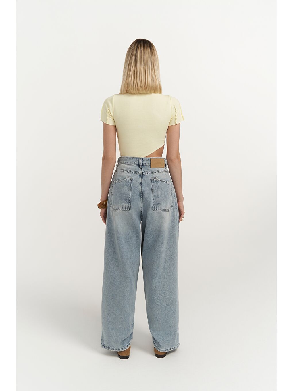 Cyrus Pile Detay Mavi Jean Pantolon-3