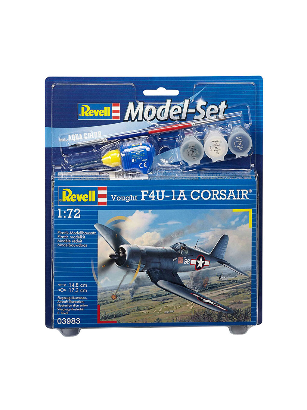 Revell Renksiz Maket 1:72 Model Set Vought F4U 63983