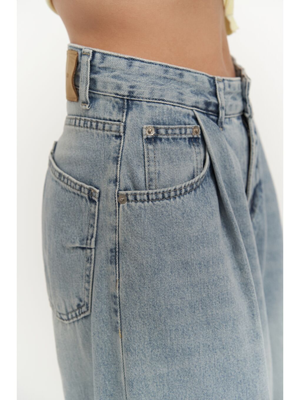 Cyrus Pile Detay Mavi Jean Pantolon-6