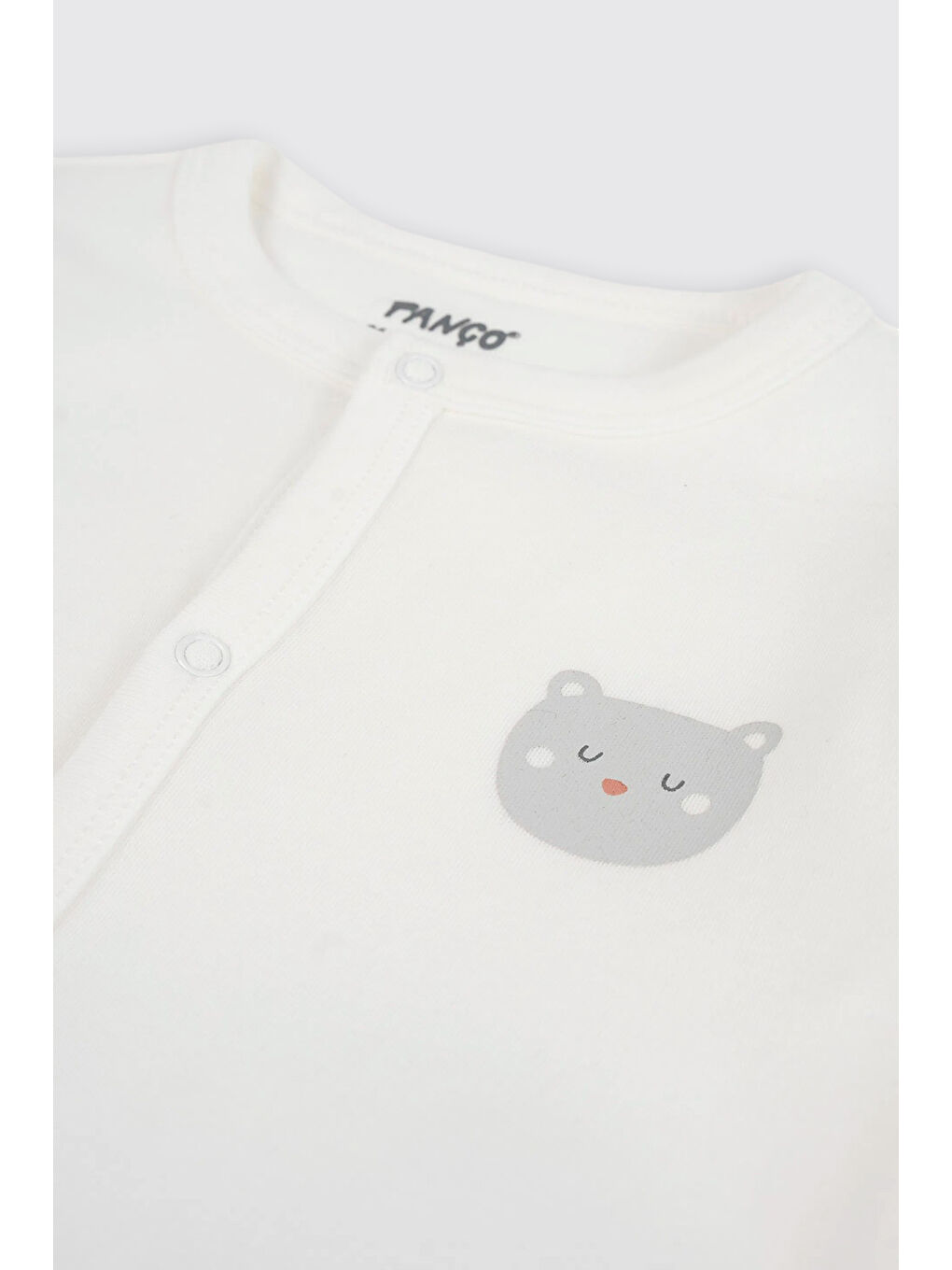 Yenidoğan Ayıcık Detaylı Aplikeli Ekru Tulum-2