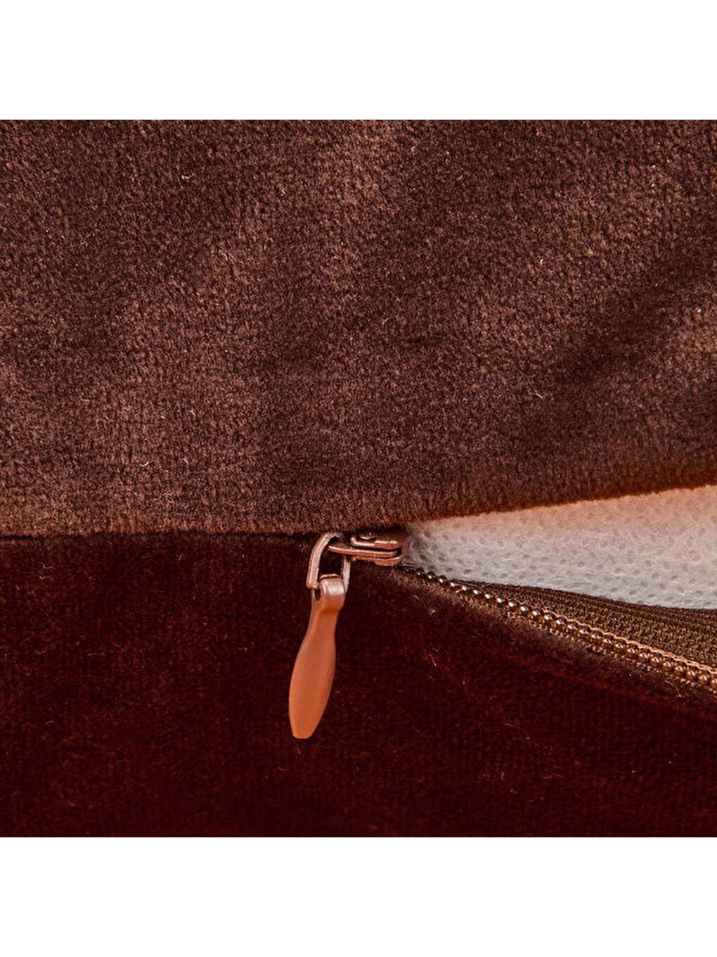 Soft Flora Kadife Kırlent - Kahverengi - 43x43 cm-1