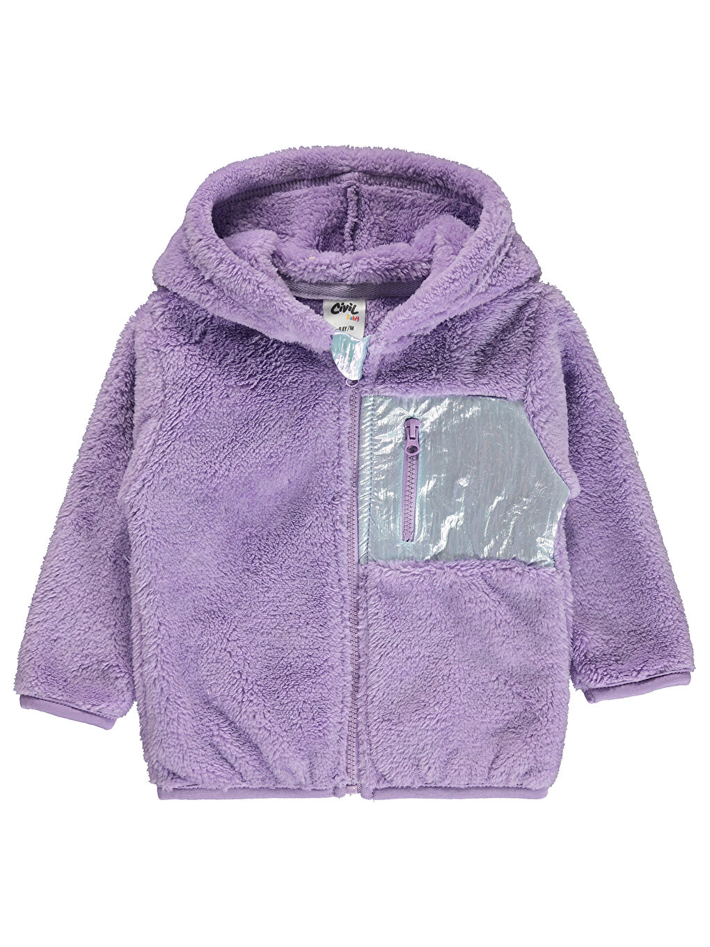 Civil Lila Baby Kız Bebek Kapüşonlu Fermuarlı Sweatshirt  6 18 Ay Lila