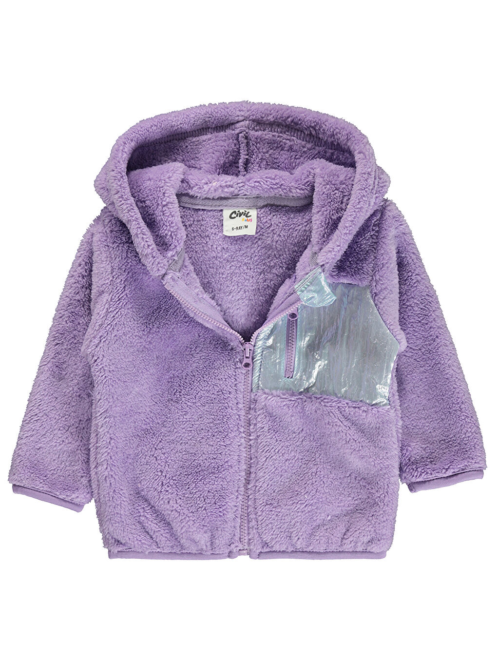 Civil Lila Baby Kız Bebek Kapüşonlu Fermuarlı Sweatshirt  6 18 Ay Lila - 1