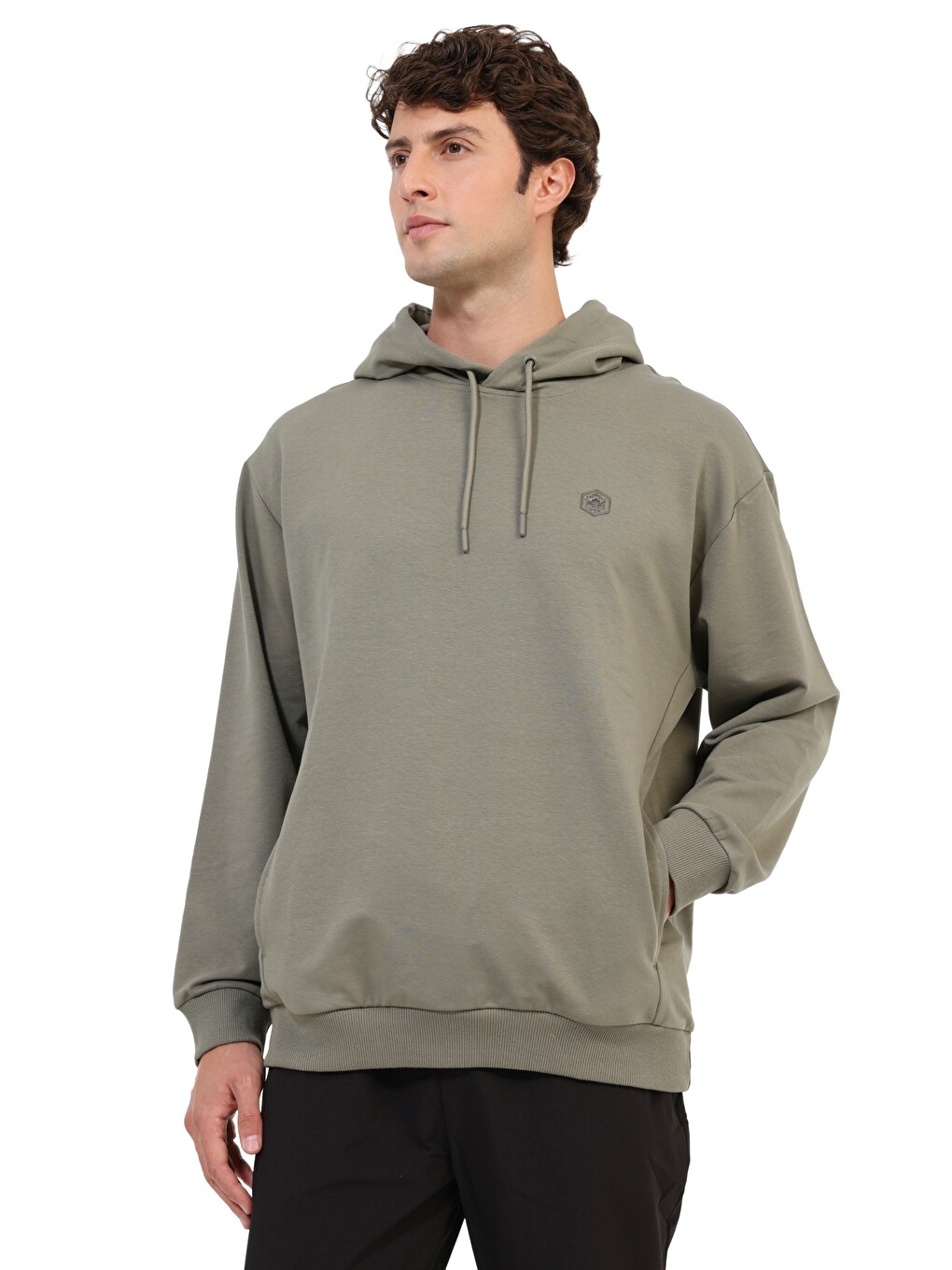 Sweatshirt Erkek Haki Mb Sn73 Hoodıe-1