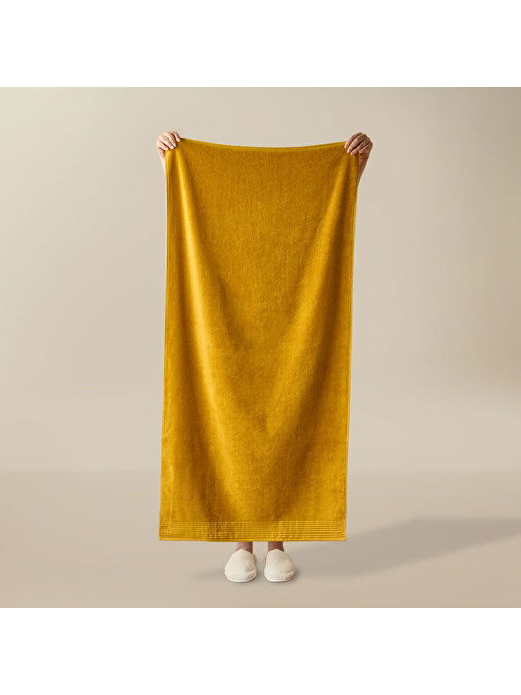 Kahverengi Soft Premium Banyo Havlusu - Hardal - 70x140 cm