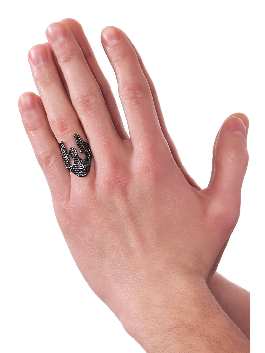 Erkek Antrasit Lak Kaplama Ayarlanabilir Baskılı Miğfer Yüzük-2