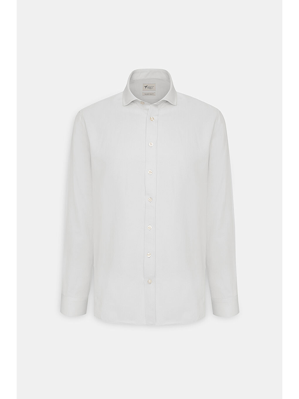 Erkek Beyaz Kolay Ütülenebilen Pamuklu Slim Fit Dar Kesim İtalyan Yaka Armürlü Basic Gömlek-5