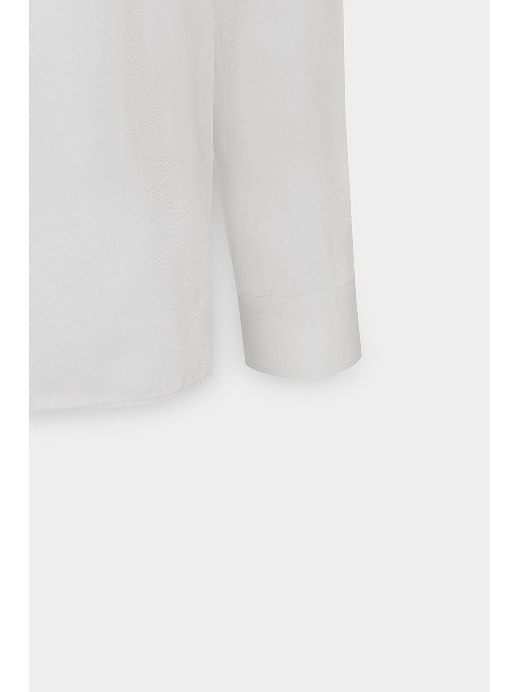 Erkek Beyaz Kolay Ütülenebilen Pamuklu Slim Fit Dar Kesim İtalyan Yaka Armürlü Basic Gömlek-7