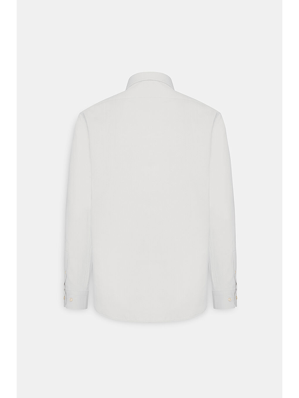Erkek Beyaz Kolay Ütülenebilen Pamuklu Slim Fit Dar Kesim İtalyan Yaka Armürlü Basic Gömlek-8