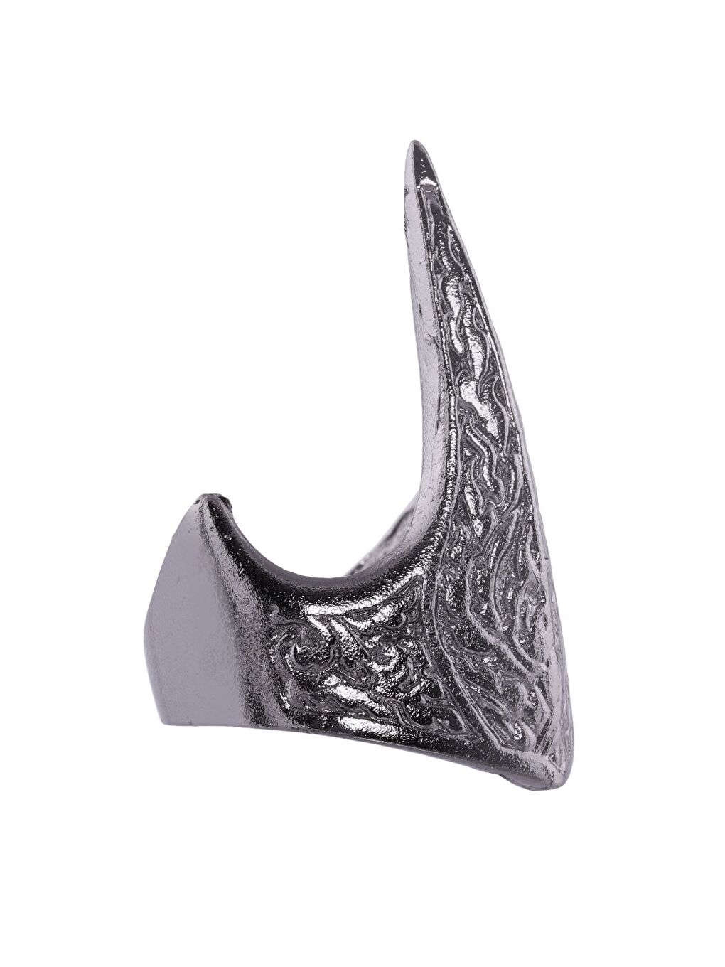 Karışık Erkek Metalik Antrasit Lak Kaplama Ayarlanabilir Kartal Gaga Yüzük-1