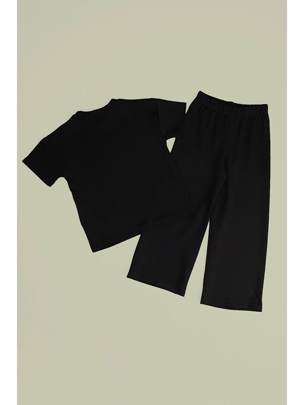 Siyah Basic Modal Kumaş Kız Çocuk 2 Li Takım-1