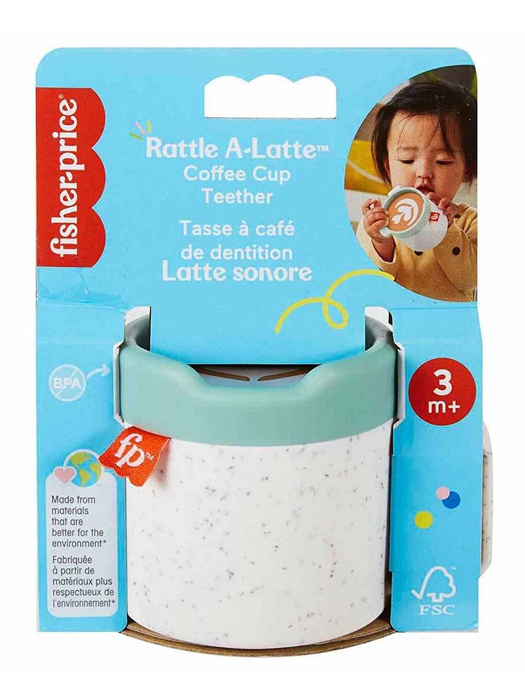 FISHER PRICE Renksiz Fisher-Price Çıngıraklı Latte Kahve Keyfi Dişlik HGB86 - 3