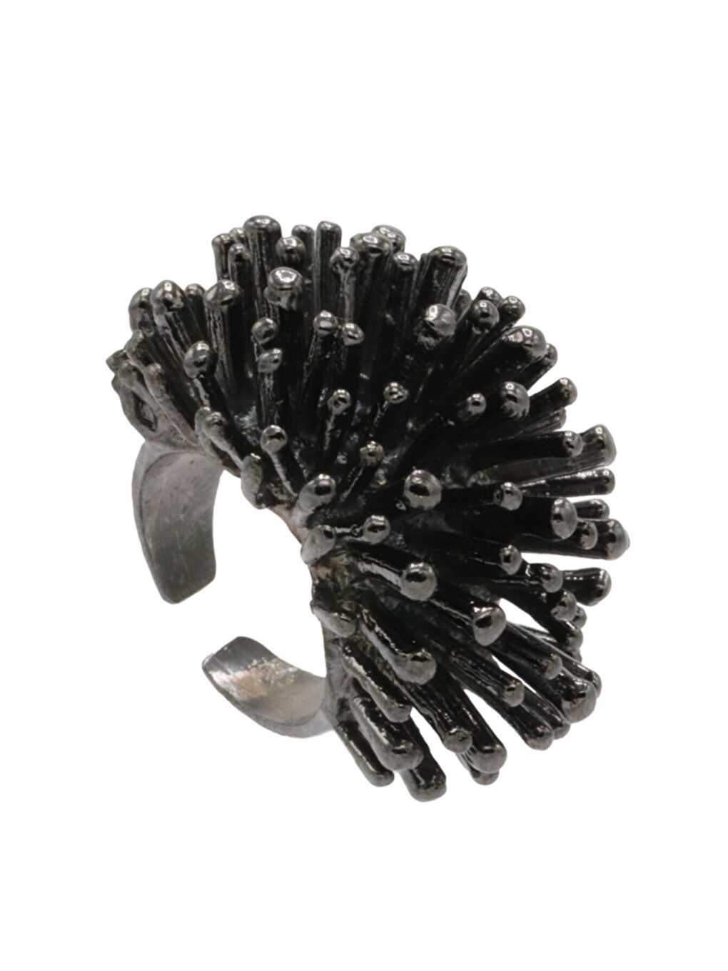 Kadın Antrasit Lak Kaplama Ayarlanabilir Kirpi Yüzük-1