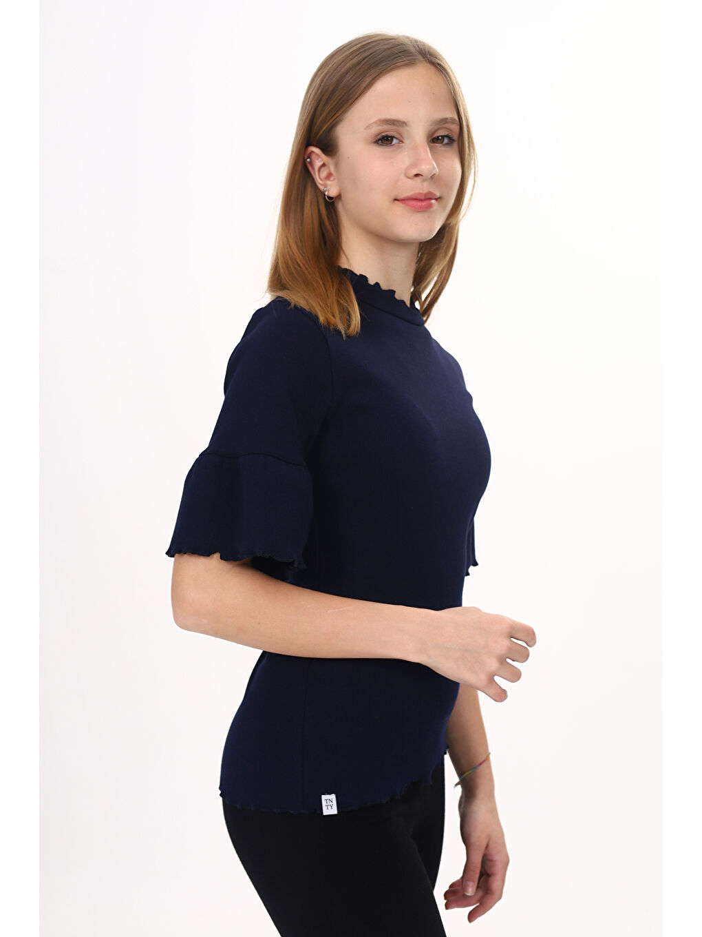 Lacivert Kız Çocuk Okul Tişört-2