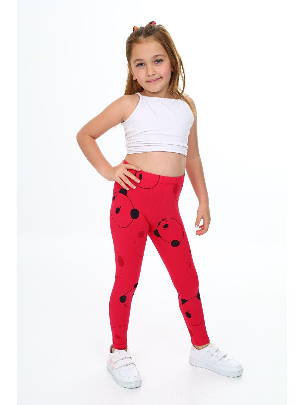 Fuşya Kız Çocuk Baskılı Tayt