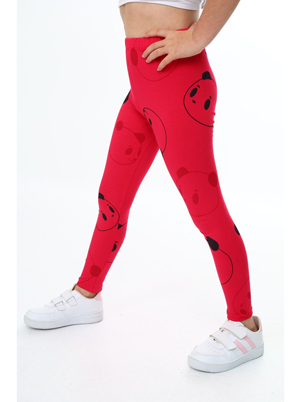 Fuşya Kız Çocuk Baskılı Tayt-2