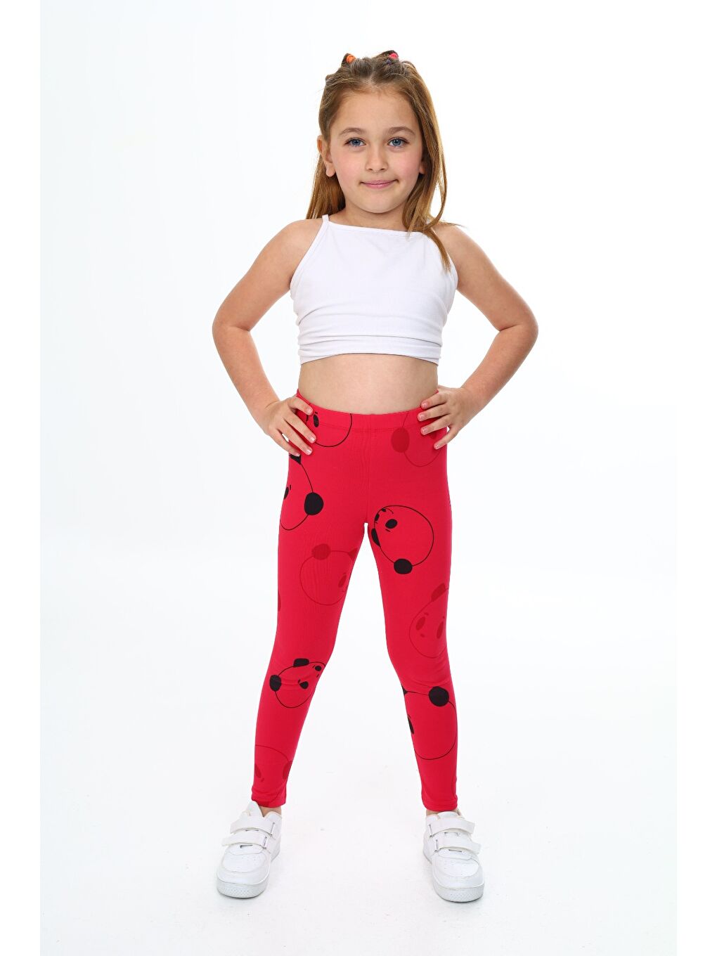 Fuşya Kız Çocuk Baskılı Tayt-4