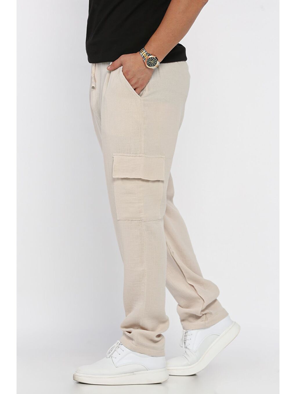 Bej Kargo Cepli Erkek Pantolon-1