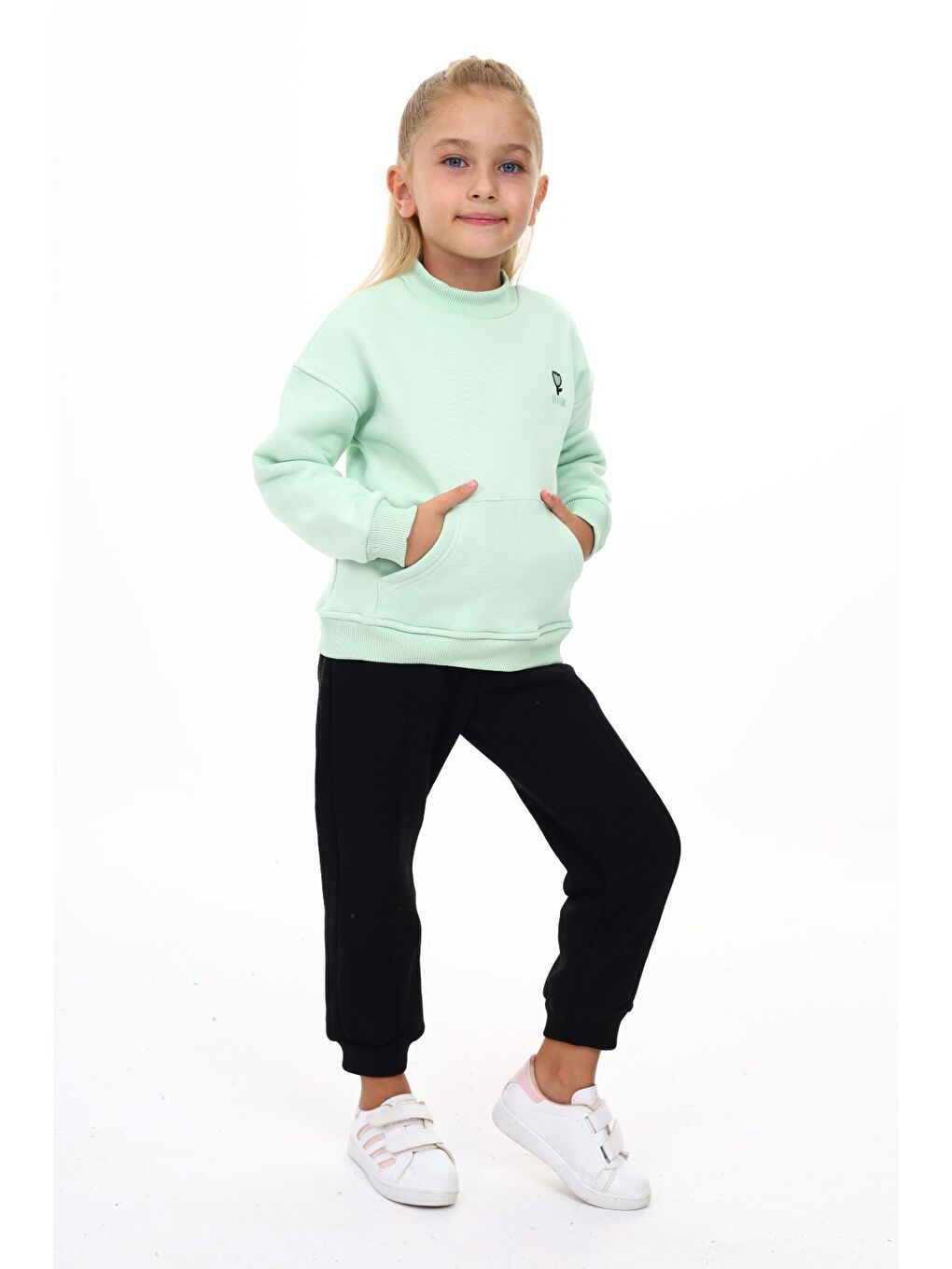 Yeşil Kız Çocuk Nakışlı Eşofman Takım-1