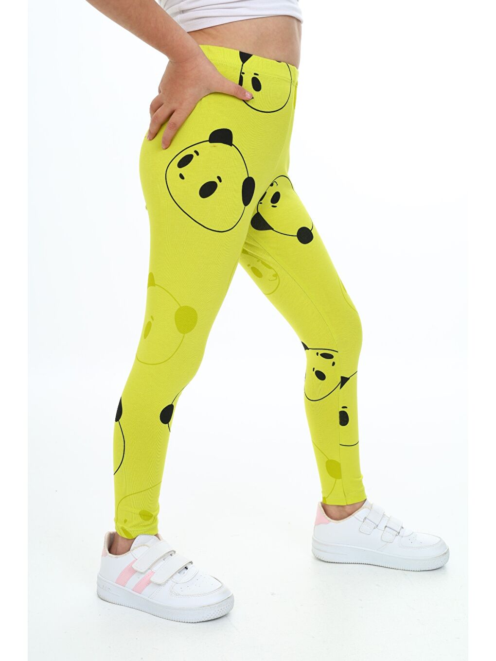 Yeşil Kız Çocuk Baskılı Tayt-2