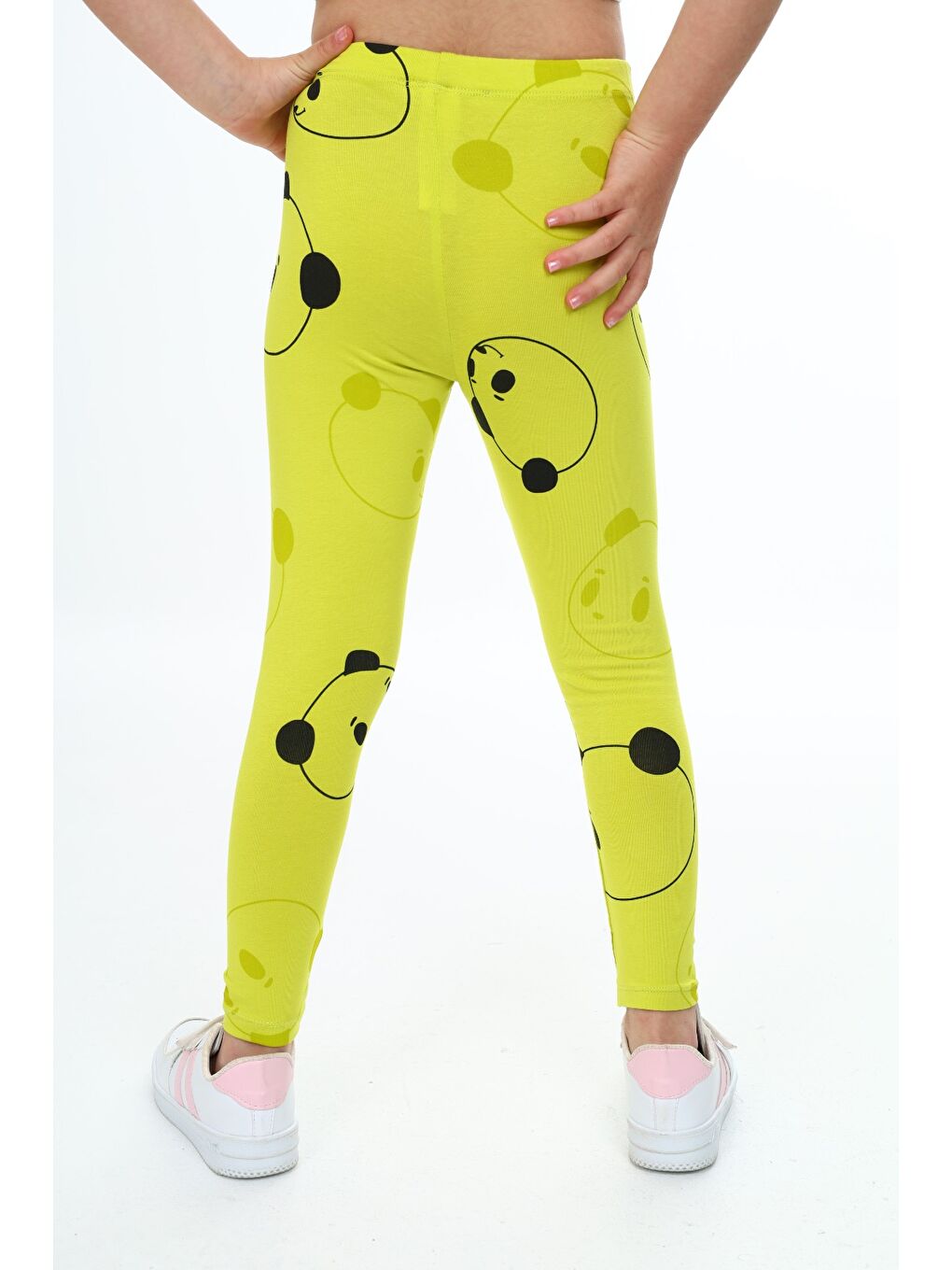 Yeşil Kız Çocuk Baskılı Tayt-3