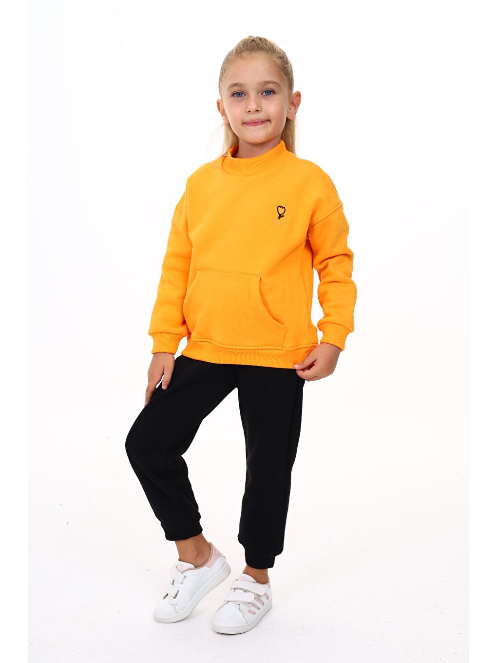 Sarı Kız Çocuk Nakışlı Eşofman Takım-2