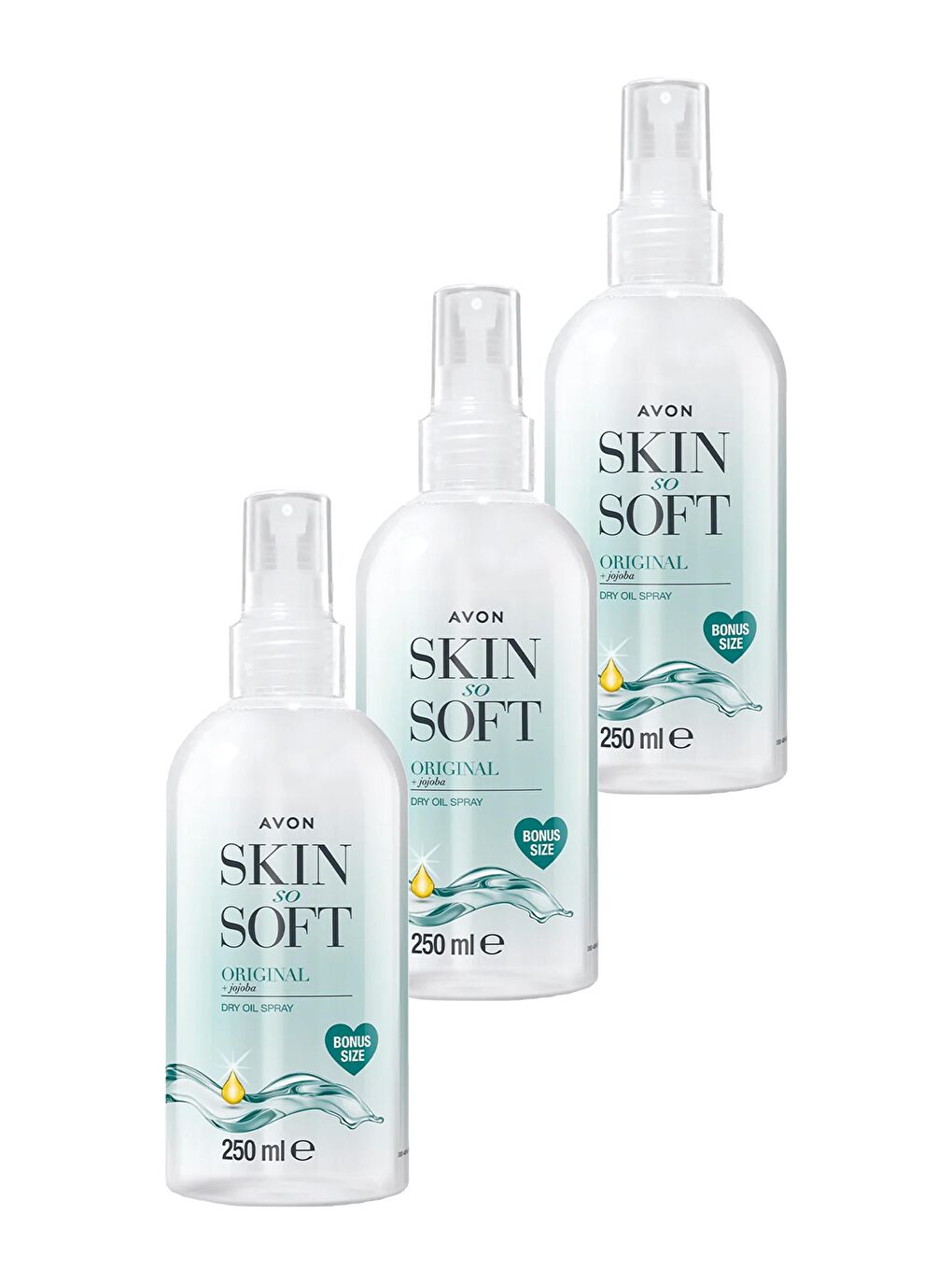 AVON Skin So Soft Orijinal Kuru Yağ Vücut Spreyi 250 ml 3'lü Set