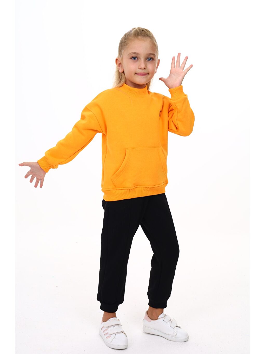 Sarı Kız Çocuk Nakışlı Eşofman Takım-3