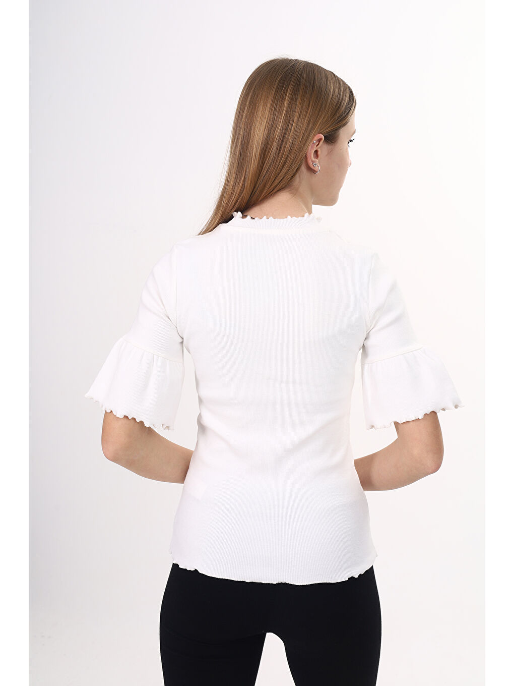 Ekru Kız Çocuk Okul Tişört-4