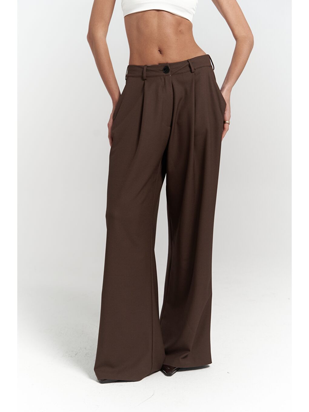 Kahverengi Halvyn Dar Kesim Blazer Kahve Takım-4